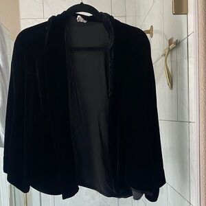 Gap Velvet Silk Short Cardigan Kimono-Sleeve Topper Shrug Open-Front Sweater Top